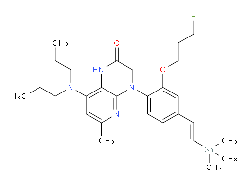 (E)-8-(dipropylamino)-4-(2-(3-fluoropropoxy)-4-(2-(trimethylstannyl)vinyl)phenyl)-6-methyl-3,4-dihydropyrido[2,3-b]pyrazin-2(1H)-one