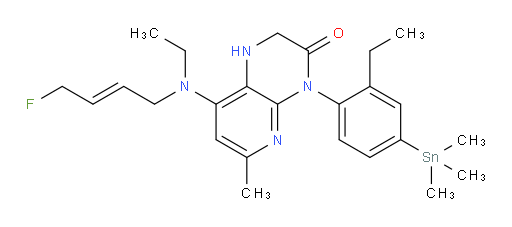 (E)-8-(ethyl(4-fluorobut-2-en-1-yl)amino)-4-(2-ethyl-4-(trimethylstannyl)phenyl)-6-methyl-1,2-dihydropyrido[2,3-b]pyrazin-3(4H)-one