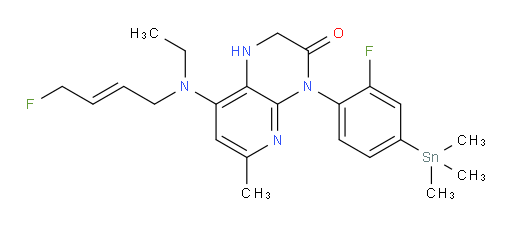 (E)-8-(ethyl(4-fluorobut-2-en-1-yl)amino)-4-(2-fluoro-4-(trimethylstannyl)phenyl)-6-methyl-1,2-dihydropyrido[2,3-b]pyrazin-3(4H)-one