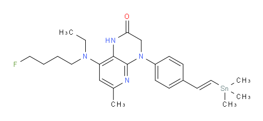 (E)-8-(ethyl(4-fluorobutyl)amino)-6-methyl-4-(4-(2-(trimethylstannyl)vinyl)phenyl)-3,4-dihydropyrido[2,3-b]pyrazin-2(1H)-one