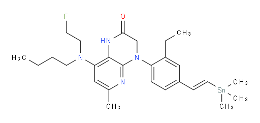 (E)-8-(butyl(2-fluoroethyl)amino)-4-(2-ethyl-4-(2-(trimethylstannyl)vinyl)phenyl)-6-methyl-3,4-dihydropyrido[2,3-b]pyrazin-2(1H)-one