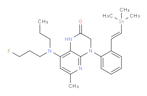 (E)-8-((3-fluoropropyl)(propyl)amino)-6-methyl-4-(2-(2-(trimethylstannyl)vinyl)phenyl)-3,4-dihydropyrido[2,3-b]pyrazin-2(1H)-one