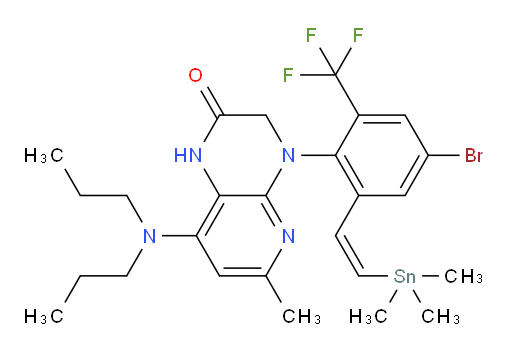 (Z)-4-(4-溴-2-(三氟甲基)-6-(2-(三甲基锡基)乙烯基)苯基)-8-(二丙基氨基)-6-甲基-3,4-二氢吡啶并[2,3-b]吡嗪-2(1H)-酮
