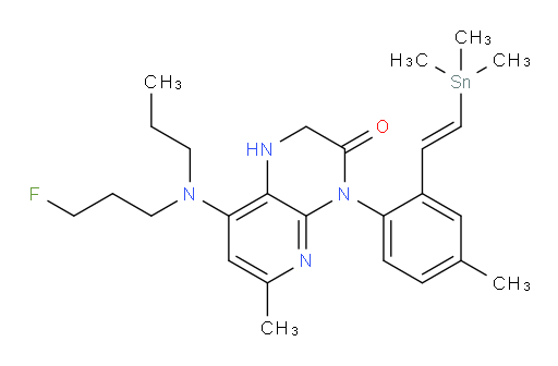 (E)-8-((3-fluoropropyl)(propyl)amino)-6-methyl-4-(4-methyl-2-(2-(trimethylstannyl)vinyl)phenyl)-1,2-dihydropyrido[2,3-b]pyrazin-3(4H)-one