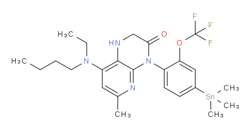 8-(butyl(ethyl)amino)-6-methyl-4-(2-(trifluoromethoxy)-4-(trimethylstannyl)phenyl)-1,2-dihydropyrido[2,3-b]pyrazin-3(4H)-one