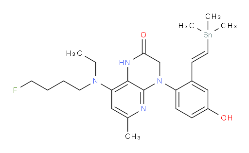 (E)-8-(ethyl(4-fluorobutyl)amino)-4-(4-hydroxy-2-(2-(trimethylstannyl)vinyl)phenyl)-6-methyl-3,4-dihydropyrido[2,3-b]pyrazin-2(1H)-one