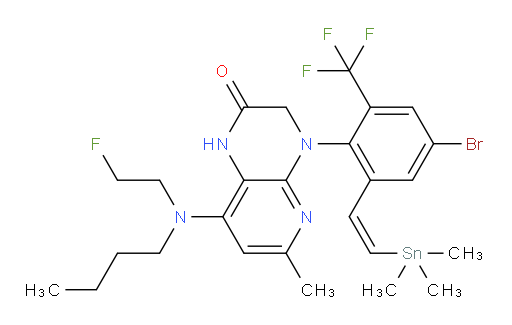 (Z)-4-(4-bromo-2-(trifluoromethyl)-6-(2-(trimethylstannyl)vinyl)phenyl)-8-(butyl(2-fluoroethyl)amino)-6-methyl-3,4-dihydropyrido[2,3-b]pyrazin-2(1H)-one