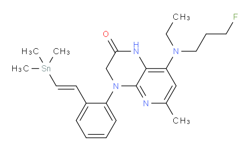 (E)-8-(ethyl(3-fluoropropyl)amino)-6-methyl-4-(2-(2-(trimethylstannyl)vinyl)phenyl)-3,4-dihydropyrido[2,3-b]pyrazin-2(1H)-one