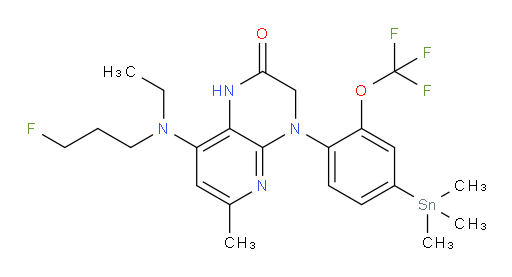 8-(ethyl(3-fluoropropyl)amino)-6-methyl-4-(2-(trifluoromethoxy)-4-(trimethylstannyl)phenyl)-3,4-dihydropyrido[2,3-b]pyrazin-2(1H)-one