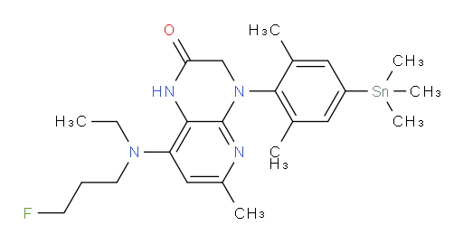 4-(2,6-dimethyl-4-(trimethylstannyl)phenyl)-8-(ethyl(3-fluoropropyl)amino)-6-methyl-3,4-dihydropyrido[2,3-b]pyrazin-2(1H)-one