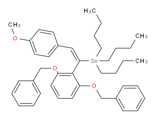 (E)-(1-(2,6-双(苄氧基)苯基)-2-(4-甲氧基苯基)乙烯基)三丁基锡烷