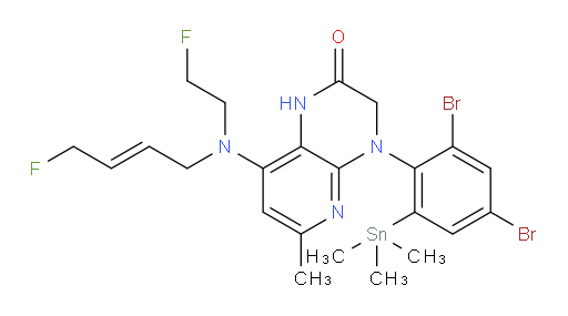 (E)-4-(2,4-dibromo-6-(trimethylstannyl)phenyl)-8-((4-fluorobut-2-en-1-yl)(2-fluoroethyl)amino)-6-methyl-3,4-dihydropyrido[2,3-b]pyrazin-2(1H)-one