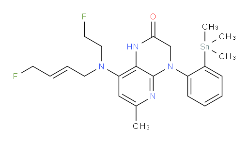 (E)-8-((4-fluorobut-2-en-1-yl)(2-fluoroethyl)amino)-6-methyl-4-(2-(trimethylstannyl)phenyl)-3,4-dihydropyrido[2,3-b]pyrazin-2(1H)-one
