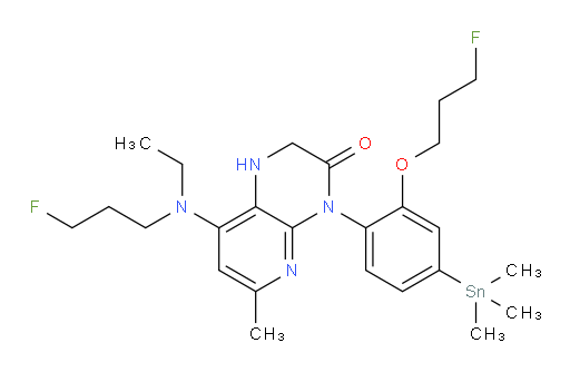 8-(ethyl(3-fluoropropyl)amino)-4-(2-(3-fluoropropoxy)-4-(trimethylstannyl)phenyl)-6-methyl-1,2-dihydropyrido[2,3-b]pyrazin-3(4H)-one