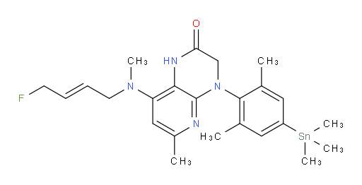 (E)-4-(2,6-dimethyl-4-(trimethylstannyl)phenyl)-8-((4-fluorobut-2-en-1-yl)(methyl)amino)-6-methyl-3,4-dihydropyrido[2,3-b]pyrazin-2(1H)-one