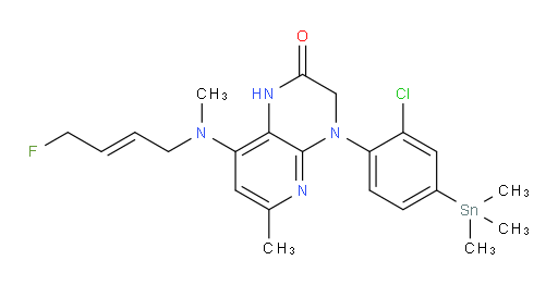 (E)-4-(2-chloro-4-(trimethylstannyl)phenyl)-8-((4-fluorobut-2-en-1-yl)(methyl)amino)-6-methyl-3,4-dihydropyrido[2,3-b]pyrazin-2(1H)-one