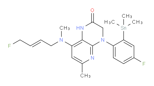 (E)-4-(4-fluoro-2-(trimethylstannyl)phenyl)-8-((4-fluorobut-2-en-1-yl)(methyl)amino)-6-methyl-3,4-dihydropyrido[2,3-b]pyrazin-2(1H)-one