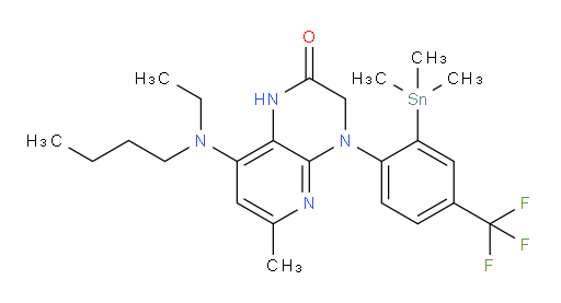 8-(butyl(ethyl)amino)-6-methyl-4-(4-(trifluoromethyl)-2-(trimethylstannyl)phenyl)-3,4-dihydropyrido[2,3-b]pyrazin-2(1H)-one