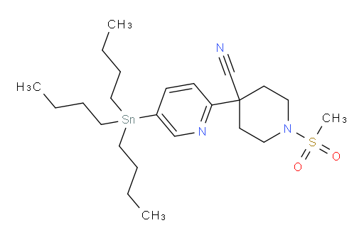 1-(methylsulfonyl)-4-(5-(tributylstannyl)pyridin-2-yl)piperidine-4-carbonitrile