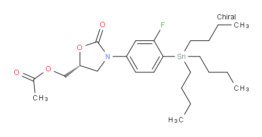 (R)-(3-(3-fluoro-4-(tributylstannyl)phenyl)-2-oxooxazolidin-5-yl)methyl acetate