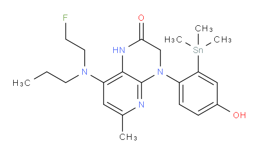 8-((2-fluoroethyl)(propyl)amino)-4-(4-hydroxy-2-(trimethylstannyl)phenyl)-6-methyl-3,4-dihydropyrido[2,3-b]pyrazin-2(1H)-one