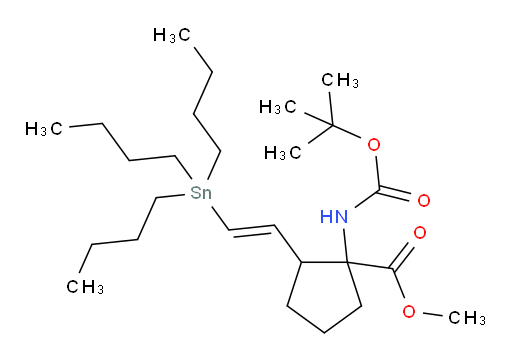 (E)-methyl 1-((tert-butoxycarbonyl)amino)-2-(2-(tributylstannyl)vinyl)cyclopentanecarboxylate
