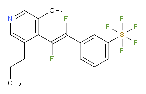 (E)-3-(1,2-difluoro-2-(3-methyl-5-propylpyridin-4-yl)vinyl)(pentafluoromercapto)benzene
