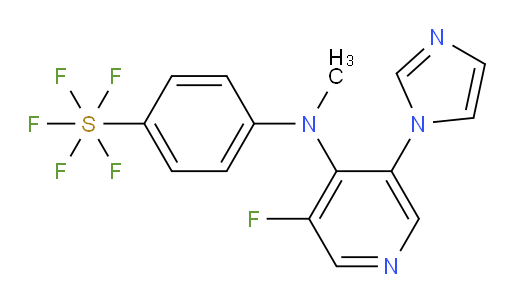 4-((3-fluoro-5-(1H-imidazol-1-yl)pyridin-4-yl)(methyl)amino)(pentafluoromercapto)benzene