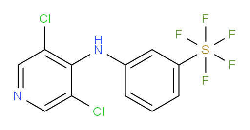 3-((3,5-dichloropyridin-4-yl)amino)(pentafluoromercapto)benzene
