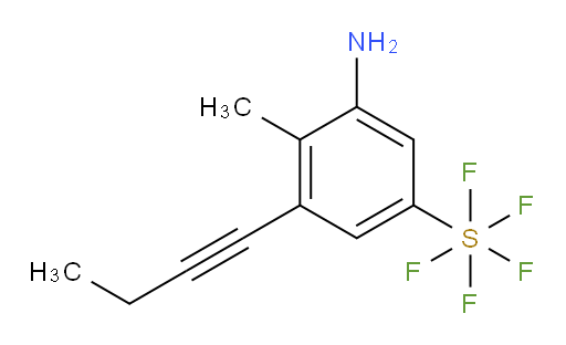 3-amino-5-(but-1-yn-1-yl)-4-methyl(pentafluoromercapto)benzene
