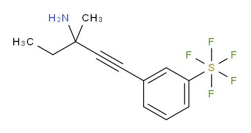 3-(3-amino-3-methylpent-1-yn-1-yl)(pentafluoromercapto)benzene