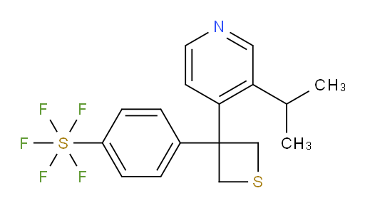 4-(3-(3-isopropylpyridin-4-yl)thietan-3-yl)(pentafluoromercapto)benzene