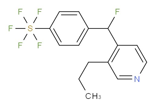 4-(fluoro(3-propylpyridin-4-yl)methyl)(pentafluoromercapto)benzene