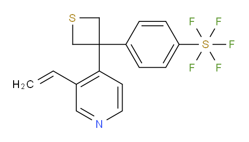 4-(3-(3-vinylpyridin-4-yl)thietan-3-yl)(pentafluoromercapto)benzene