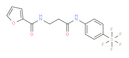 N-(3-((4-(pentafluoromercapto)phenyl)amino)-3-oxopropyl)furan-2-carboxamide