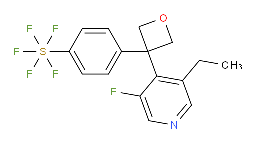 4-(3-(3-ethyl-5-fluoropyridin-4-yl)oxetan-3-yl)(pentafluoromercapto)benzene