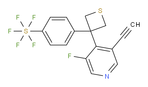 4-(3-(3-ethynyl-5-fluoropyridin-4-yl)thietan-3-yl)(pentafluoromercapto)benzene