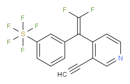 3-(1-(3-ethynylpyridin-4-yl)-2,2-difluorovinyl)(pentafluoromercapto)benzene