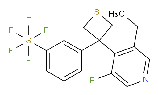 3-(3-(3-ethyl-5-fluoropyridin-4-yl)thietan-3-yl)(pentafluoromercapto)benzene