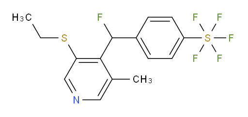 4-((3-(ethylthio)-5-methylpyridin-4-yl)fluoromethyl)(pentafluoromercapto)benzene