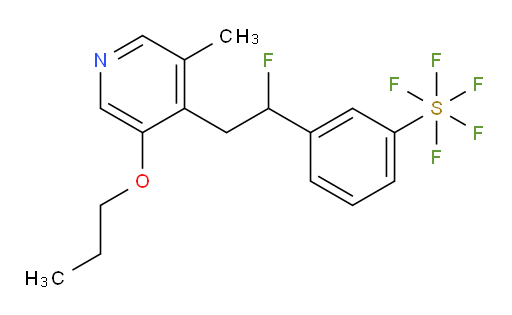 3-(1-fluoro-2-(3-methyl-5-propoxypyridin-4-yl)ethyl)(pentafluoromercapto)benzene