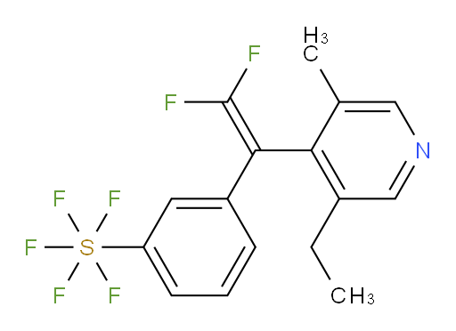 3-(1-(3-ethyl-5-methylpyridin-4-yl)-2,2-difluorovinyl)(pentafluoromercapto)benzene