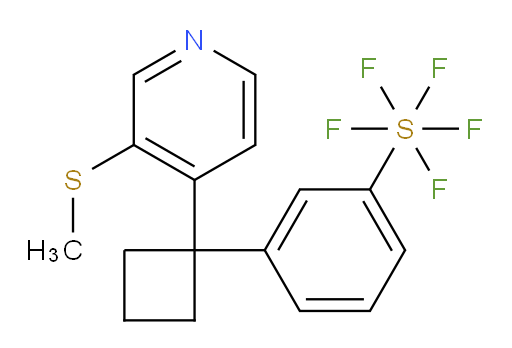 3-(1-(3-(methylthio)pyridin-4-yl)cyclobutyl)(pentafluoromercapto)benzene