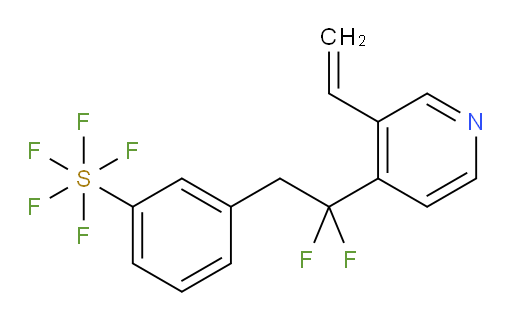 3-(2,2-difluoro-2-(3-vinylpyridin-4-yl)ethyl)(pentafluoromercapto)benzene