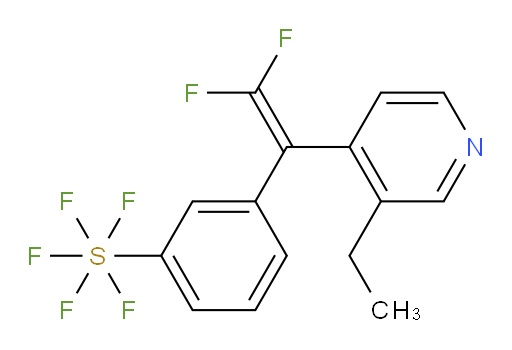 3-(1-(3-ethylpyridin-4-yl)-2,2-difluorovinyl)(pentafluoromercapto)benzene