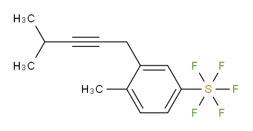 4-methyl-3-(4-methylpent-2-yn-1-yl)(pentafluoromercapto)benzene