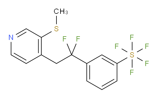 3-(1,1-difluoro-2-(3-(methylthio)pyridin-4-yl)ethyl)(pentafluoromercapto)benzene