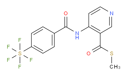 S-methyl 4-(4-(pentafluoromercapto)benzamido)pyridine-3-carbothioate