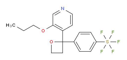 4-(2-(3-propoxypyridin-4-yl)oxetan-2-yl)(pentafluoromercapto)benzene