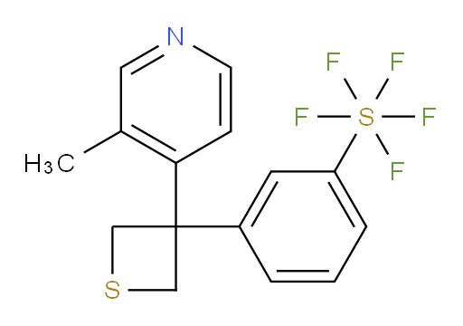 3-(3-(3-methylpyridin-4-yl)thietan-3-yl)(pentafluoromercapto)benzene